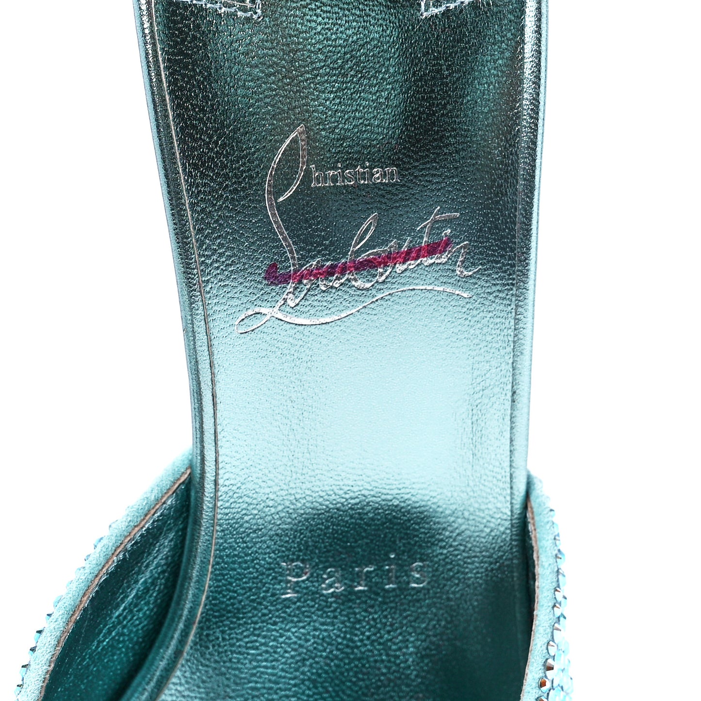 Suede Crystal Strass Me Dolly 100 Sandals 39.5 Mint