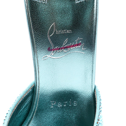 Christian Louboutin Suede Crystal Strass Me Dolly 100 Sandals 39.5 Mint 7 of 8