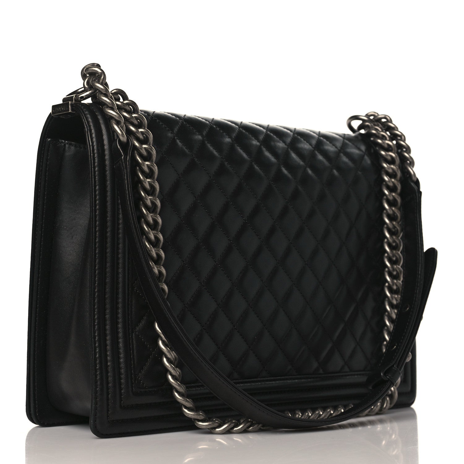 Chanel Lambskin Quilted Large Boy Flap Black 3 of 10