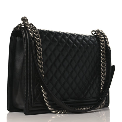 Chanel Lambskin Quilted Large Boy Flap Black 3 of 10