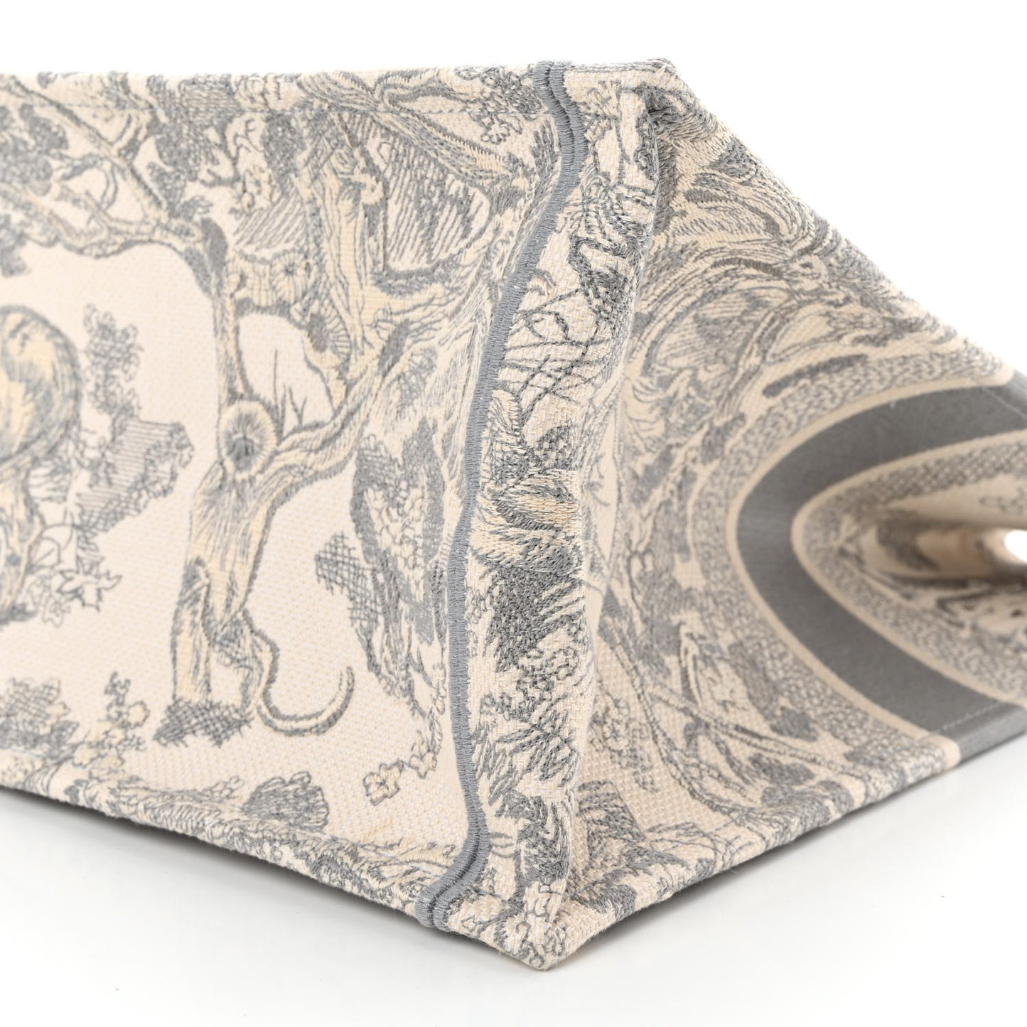 Canvas Embroidered Large Dioriviera Toile De Jouy Book Tote Gray
