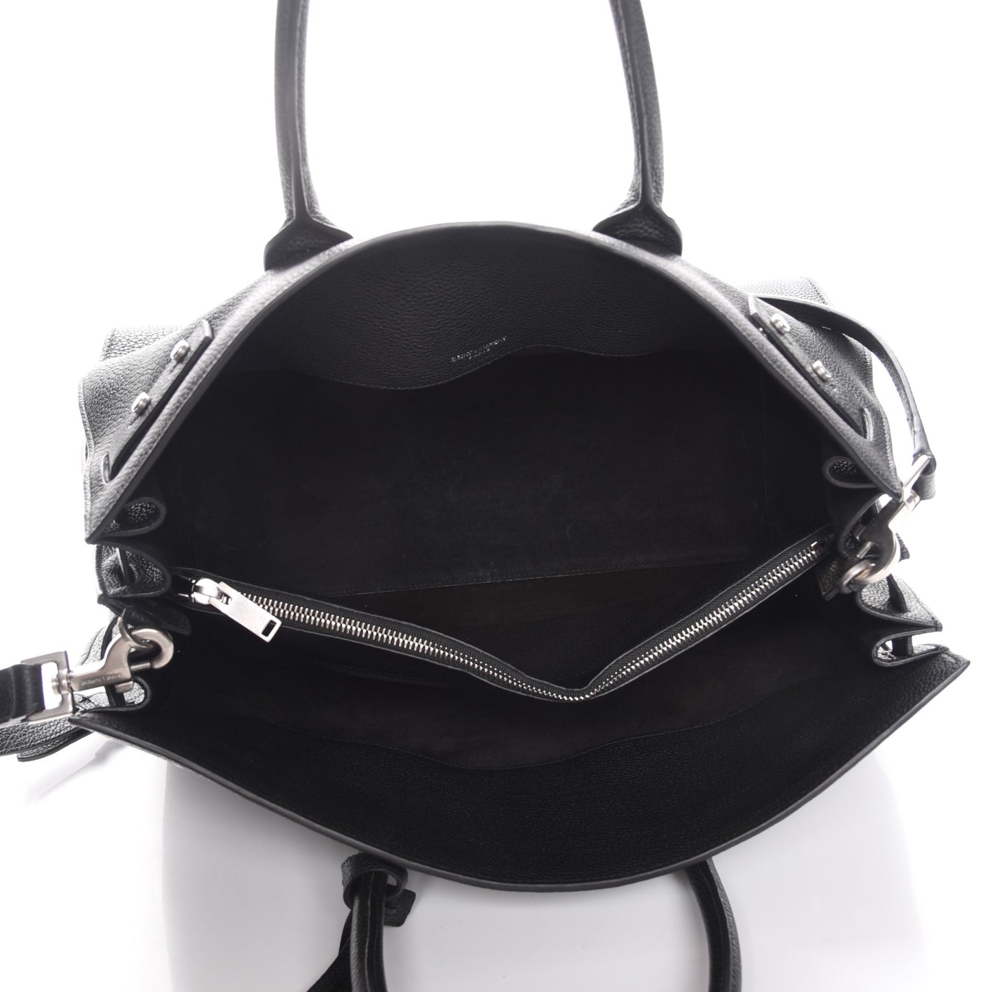 Grained Calfskin Medium Supple Sac De Jour Black