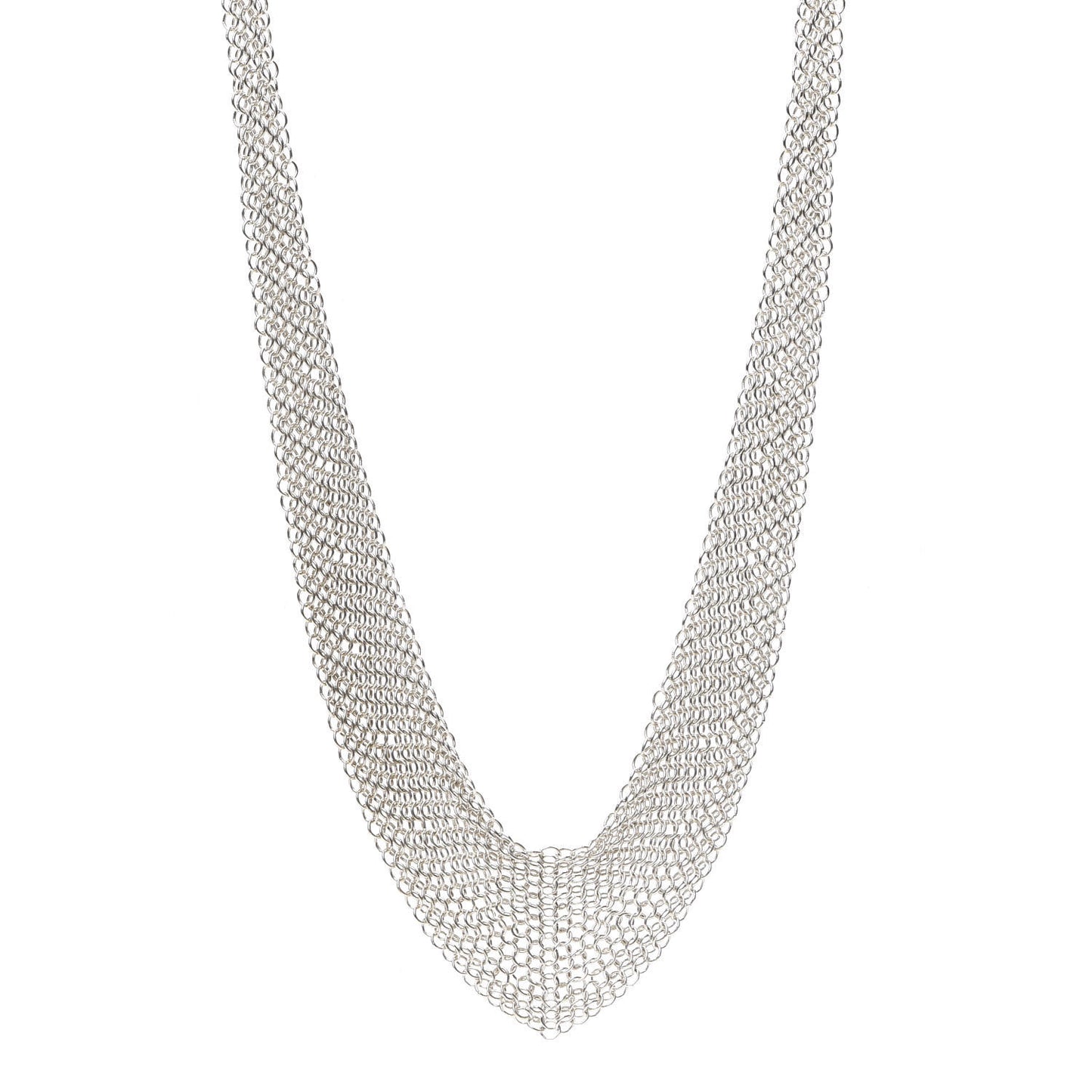 Sterling Silver Elsa Peretti Mesh Bib Necklace