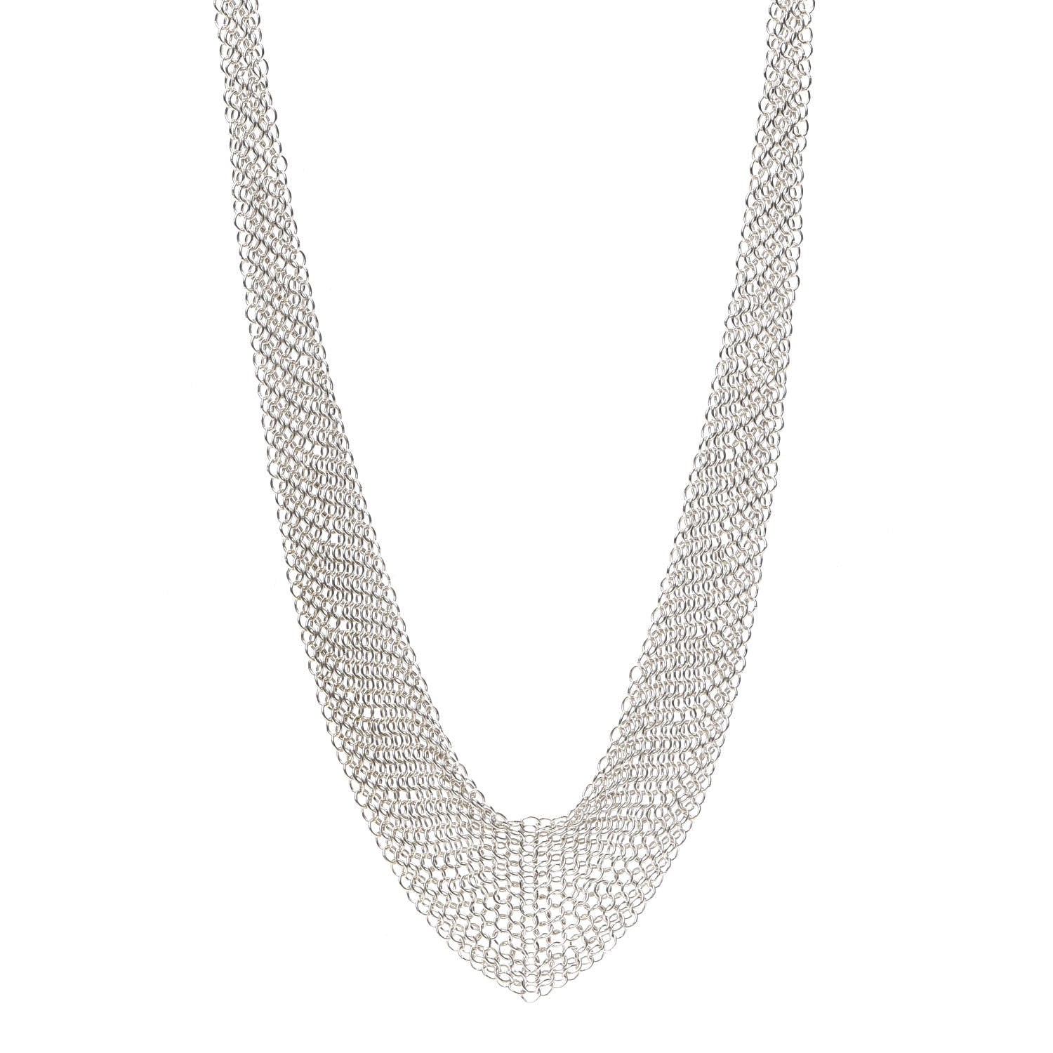 Tiffany Sterling Silver Elsa Peretti Mesh Bib Necklace 1 of 5