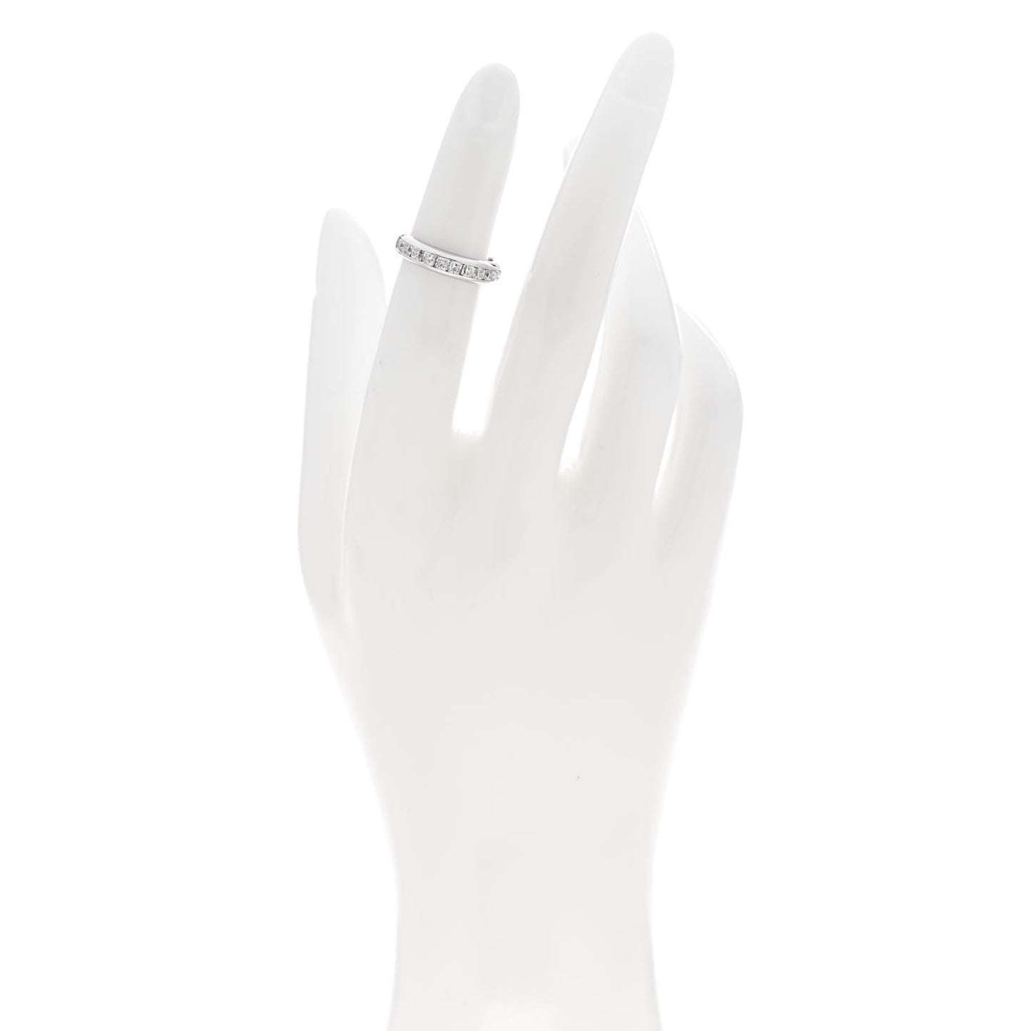 Platinum Diamond Princess Lucida Half Circle Wedding Band Ring 46 3.75