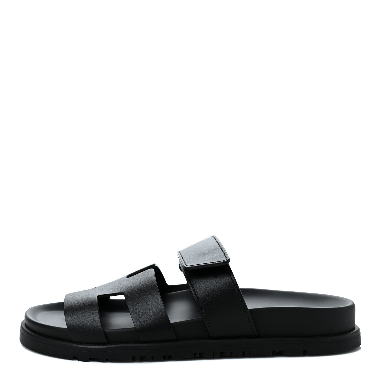 Hermes Calfskin Womens Chypre Sandals 35 Black 1 of 9