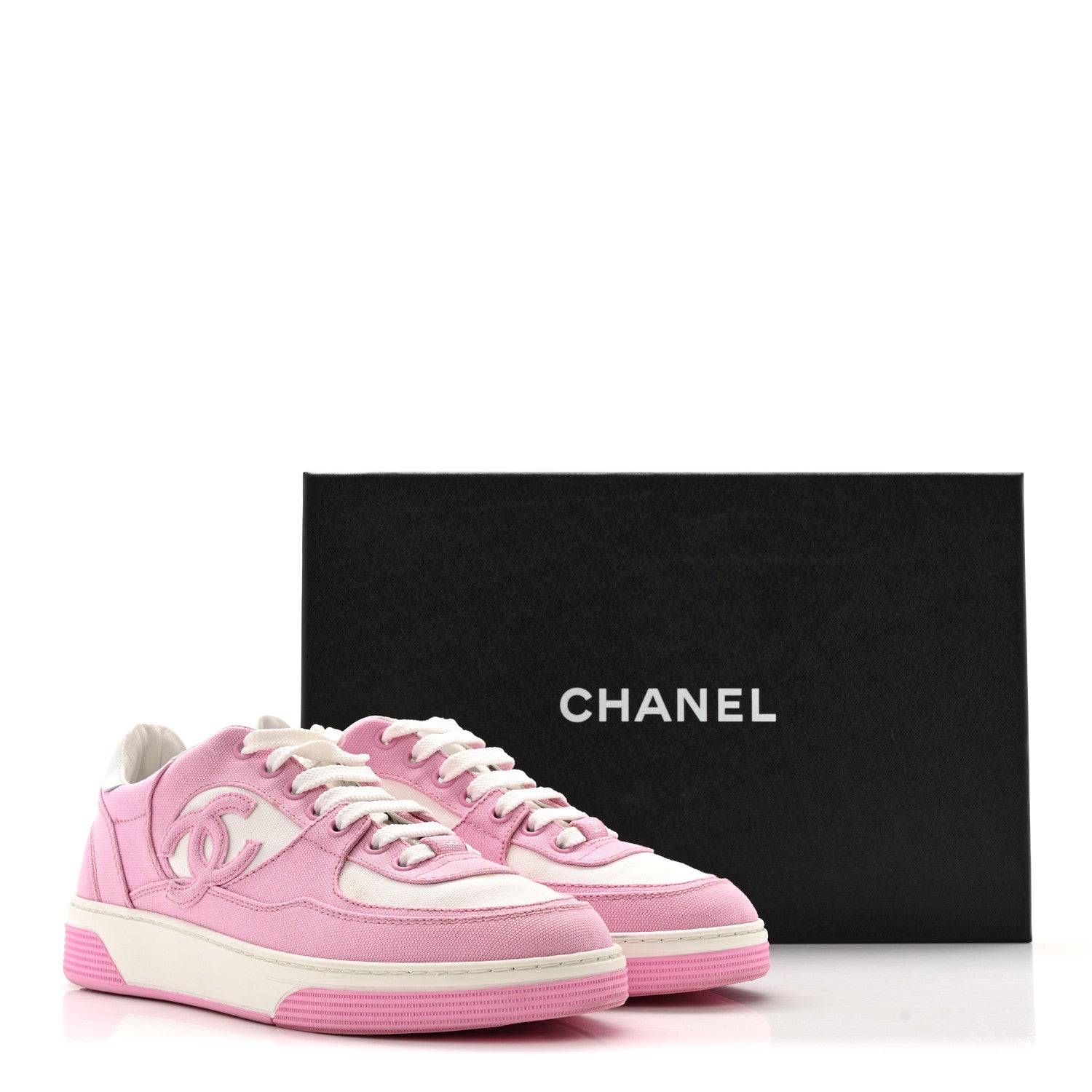 Chanel Cotton Sneakers 38 Pink White 13 of 13