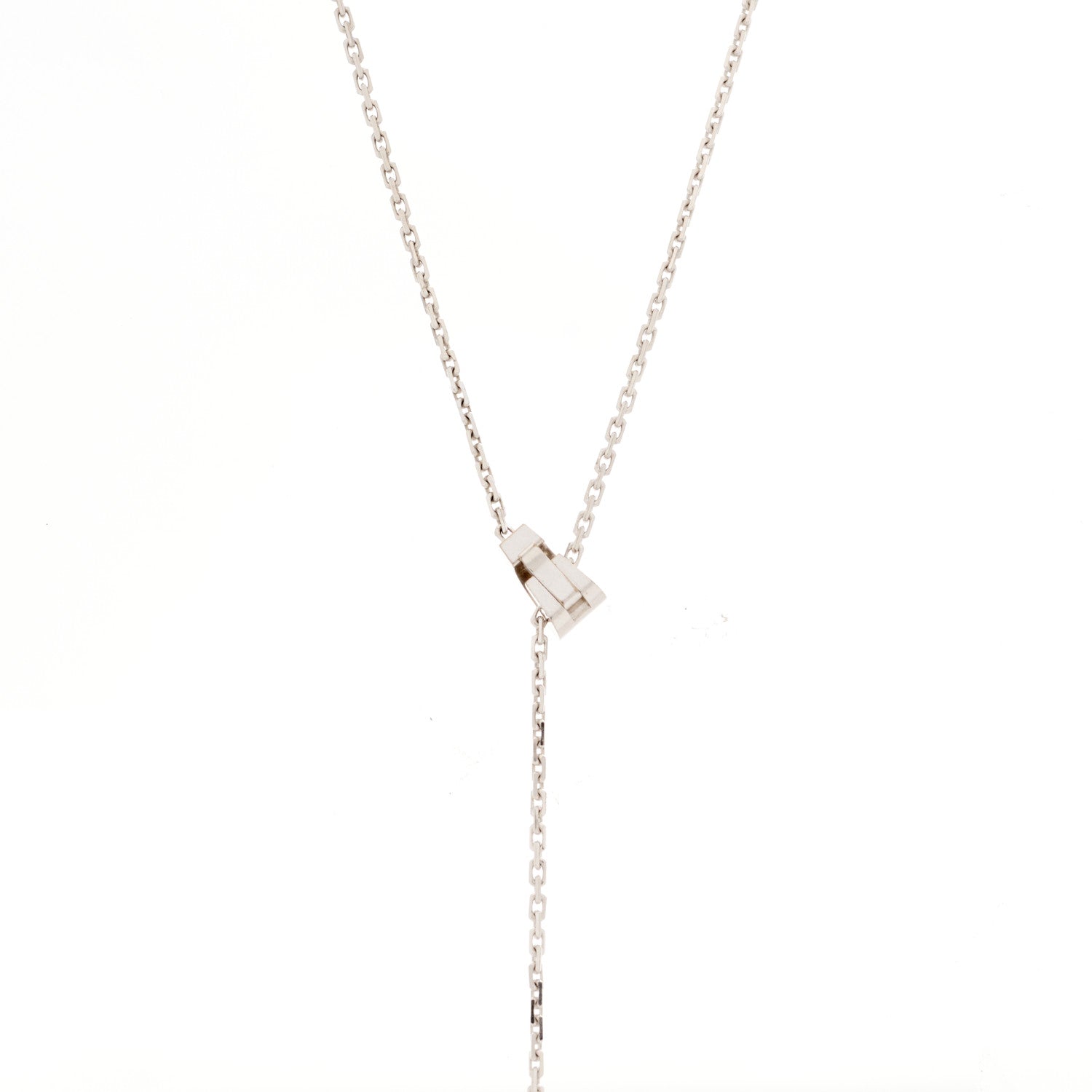 Cartier 18K White Gold Diamond LOVE Lariat Necklace 4 of 5