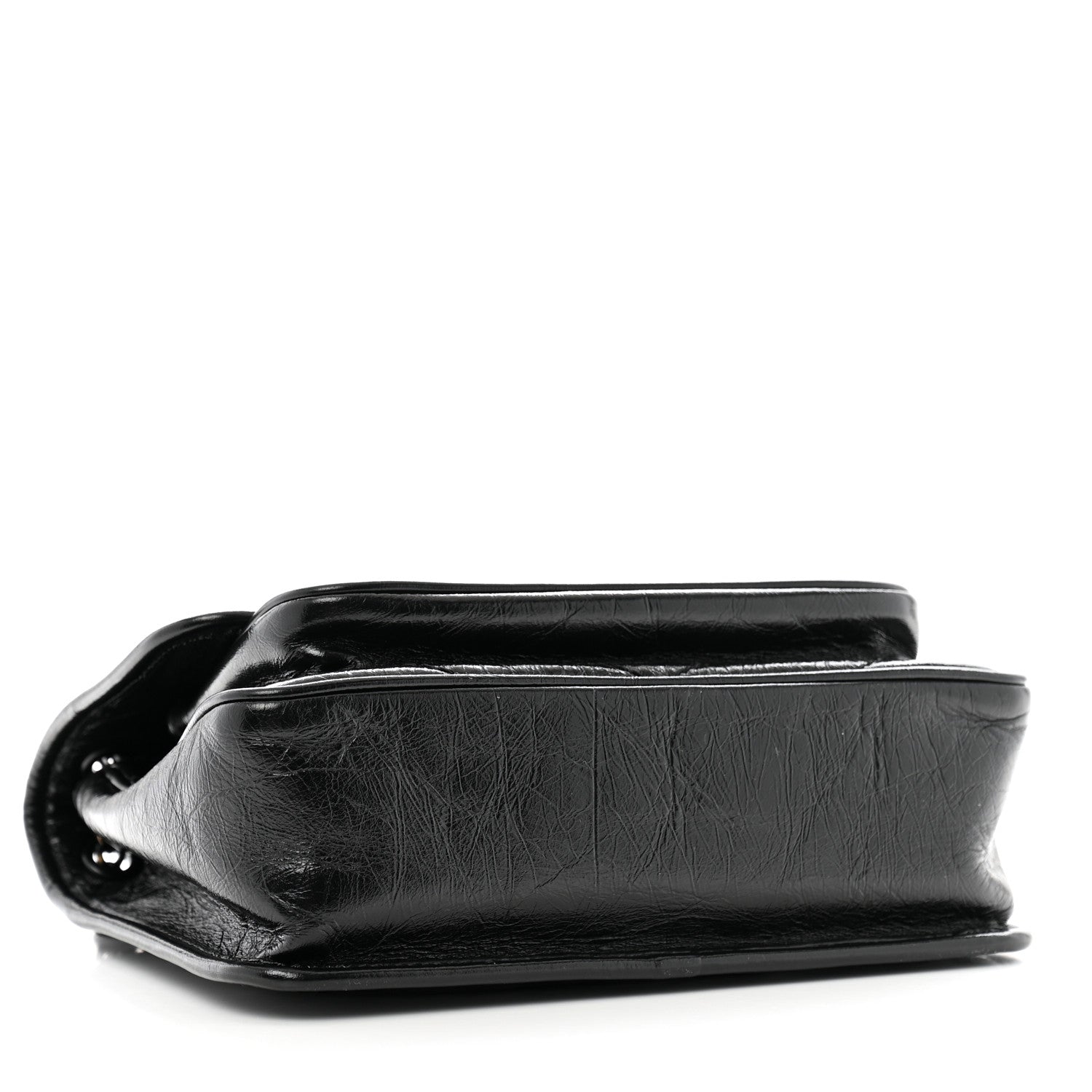 Saint Laurent Crinkled Calfskin Matelasse Monogram Baby Niki Chain Satchel Black 4 of 11