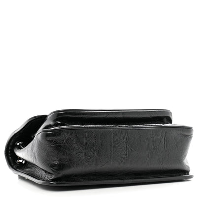Saint Laurent Crinkled Calfskin Matelasse Monogram Baby Niki Chain Satchel Black 4 of 11