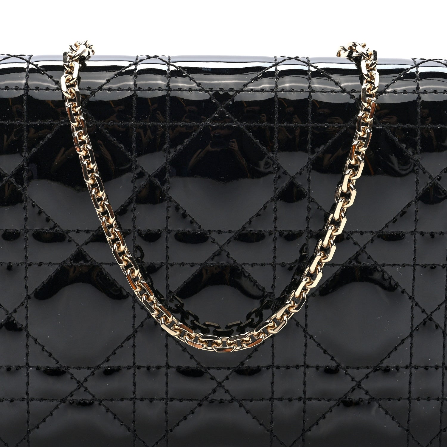 Christian Dior Patent Cannage Lady Dior Convertible Clutch Black 8 of 11