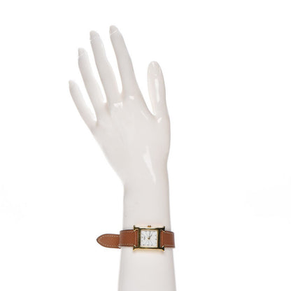 Hermes Stainless Steel Epsom 21mm Heure H Hour Quartz Watch Gold 2 of 13