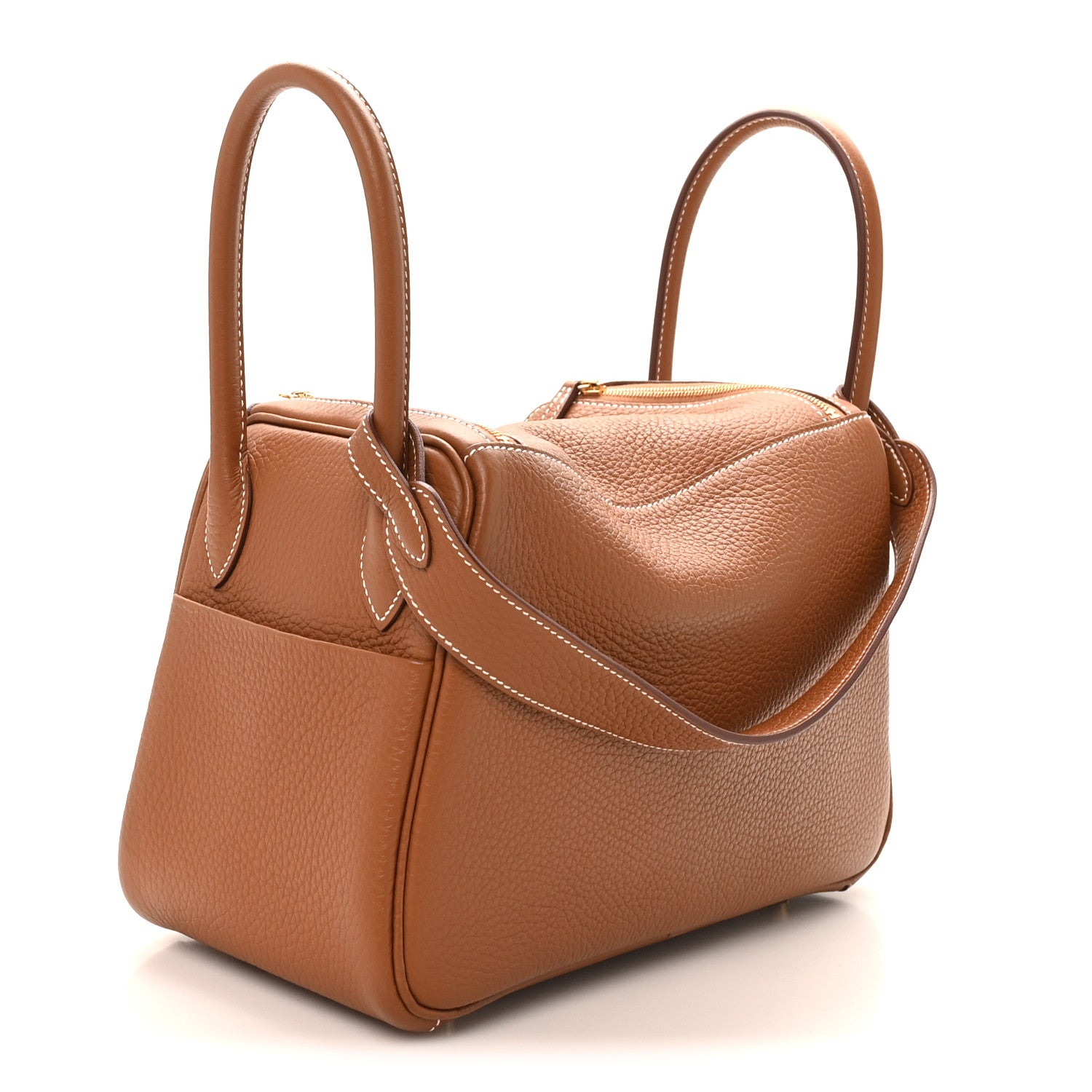 Hermes Taurillon Clemence Lindy 26 Gold 3 of 11