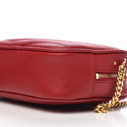 Saint Laurent Grain De Poudre Matelasse Monogram Mini Lou Camera Bag Eros Red 9 of 11