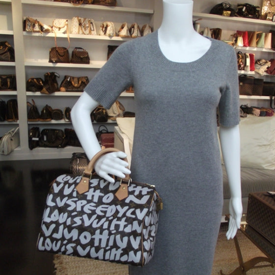 Louis Vuitton Monogram Graffiti Speedy 30 Silver 2 of 9