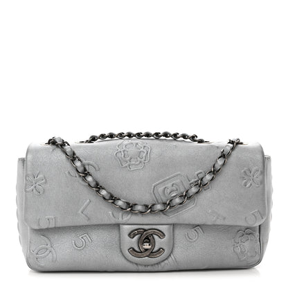 Chanel Metallic Lambskin Symbols Medium Single Flap Silver 1 of 11
