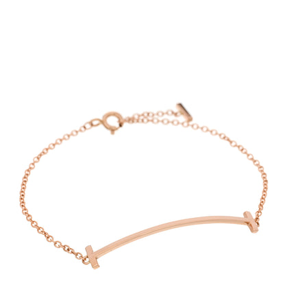 Tiffany 18K Rose Gold T Smile Bracelet 1 of 4