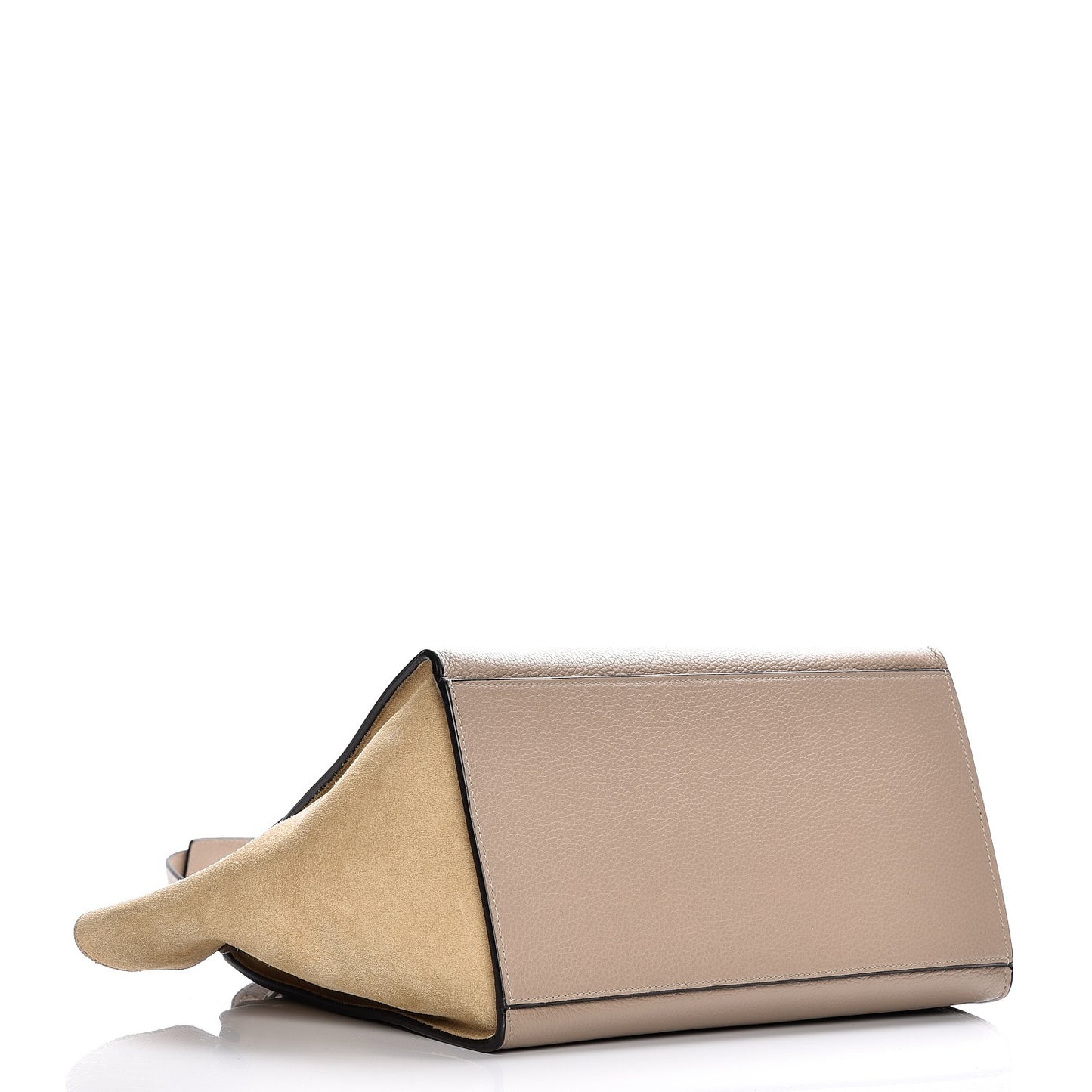 Drummed Calfskin Suede Small Trapeze Dune