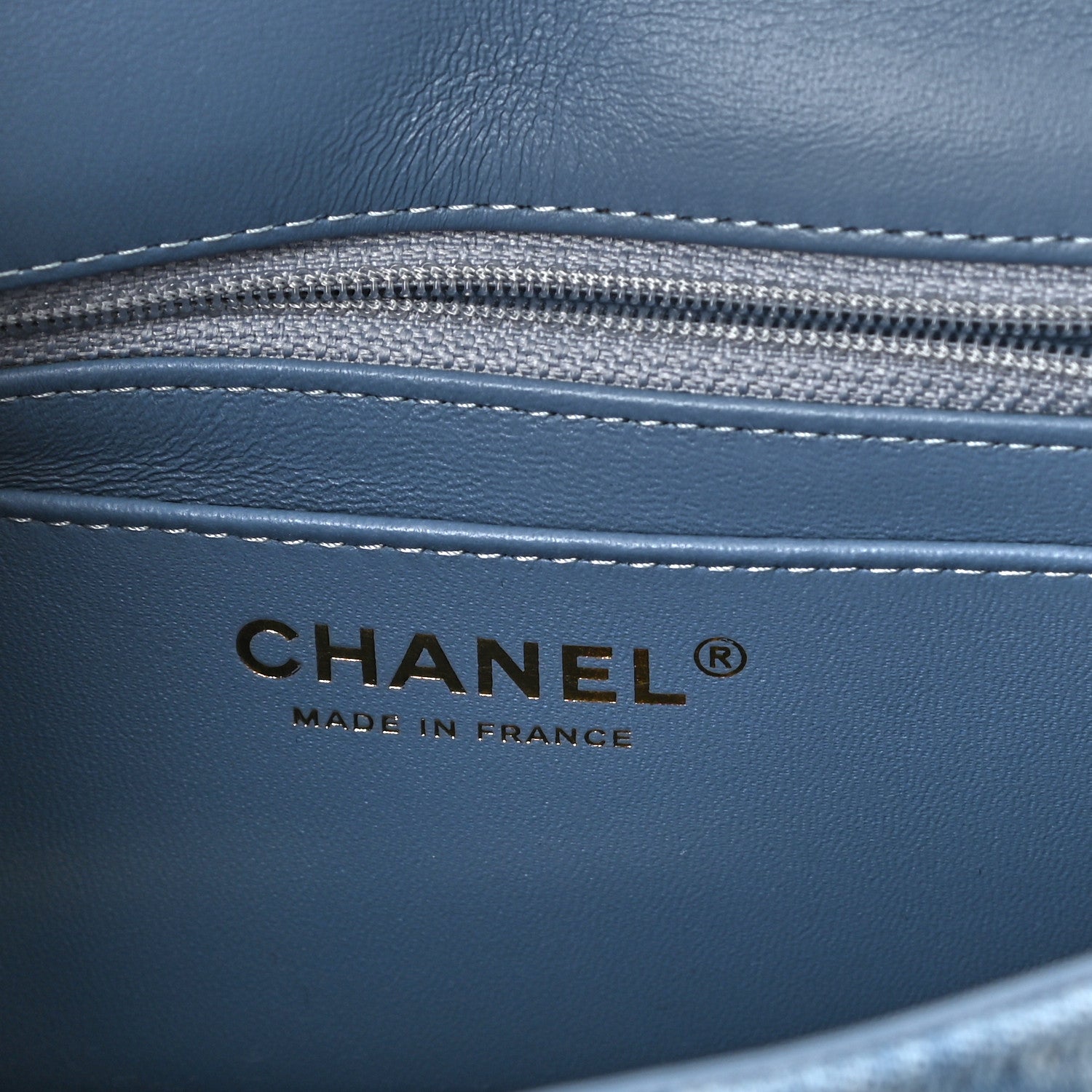 Chanel Denim Quilt Print Mini Rectangular Flap Light Blue 6 of 11