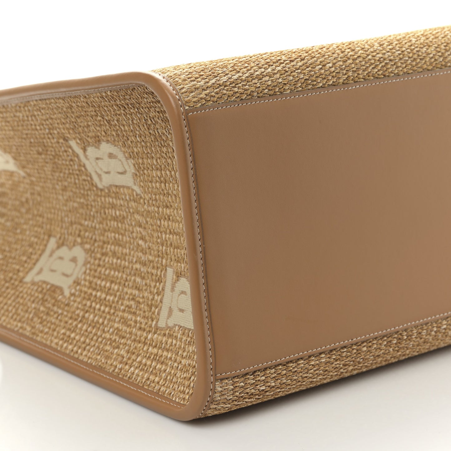 Raffia Calfskin Large Freya Tote Natural