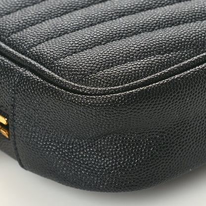 Saint Laurent Grain De Poudre Matelasse Monogram Mini Lou Camera Bag Black 9 of 11