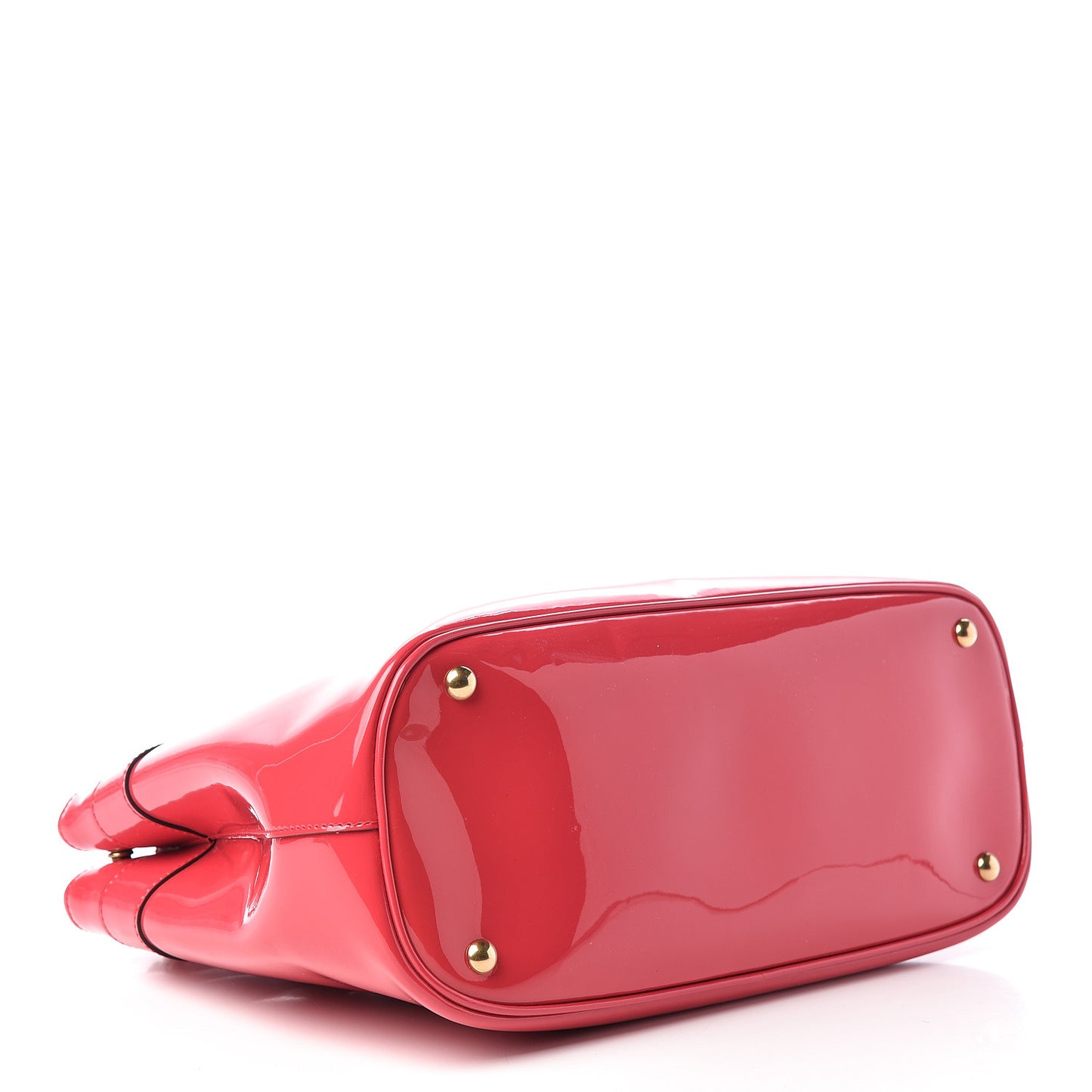 Patent Medium Bright Bit Top Handle Tote Shocking Pink
