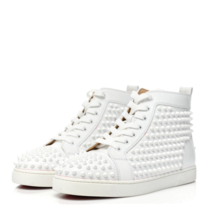 Christian Louboutin Calfskin Womens Louis Spikes Flat Sneakers 39.5 White 3 of 16