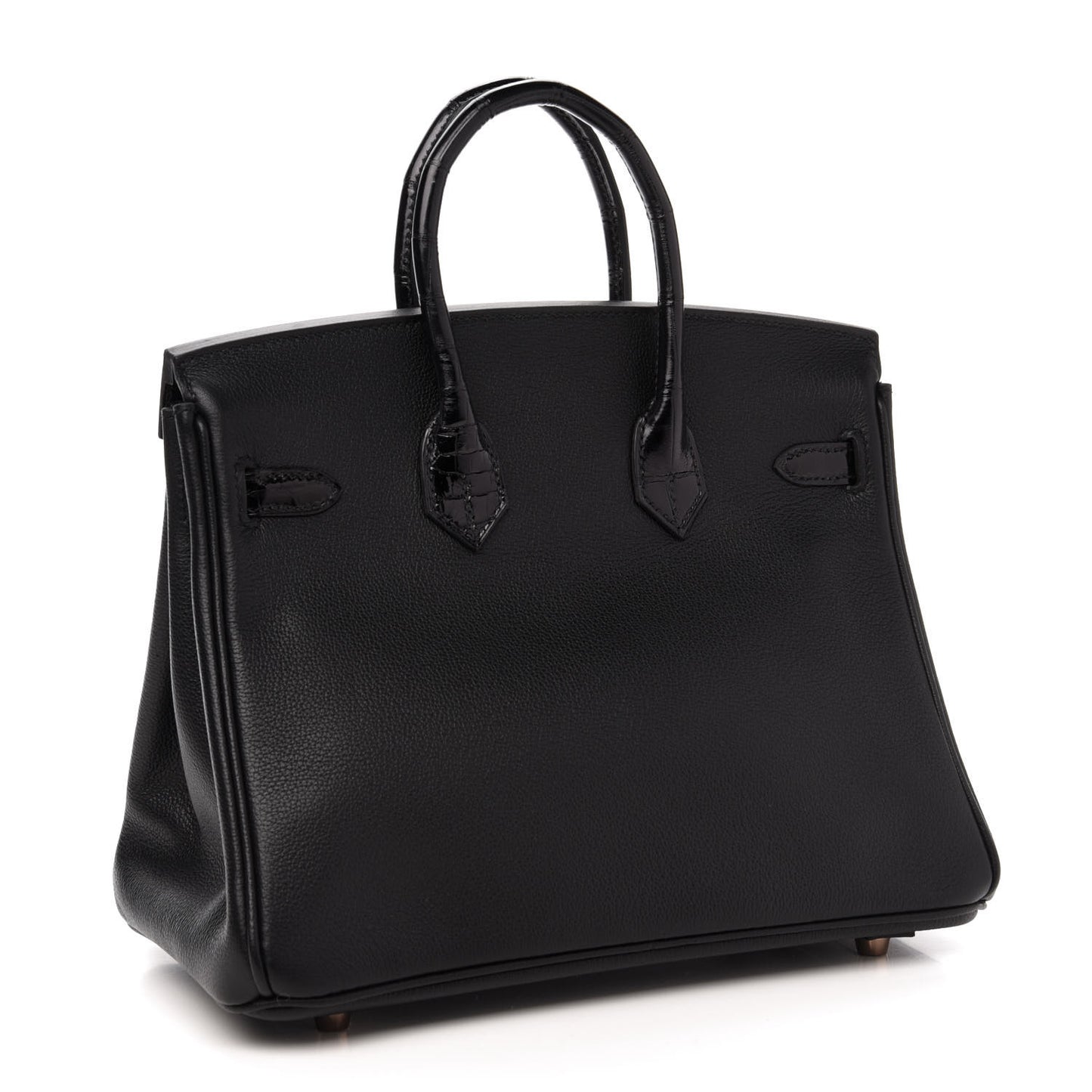 Taurillon Novillo Shiny Niloticus Crocodile Birkin Touch 25 Black