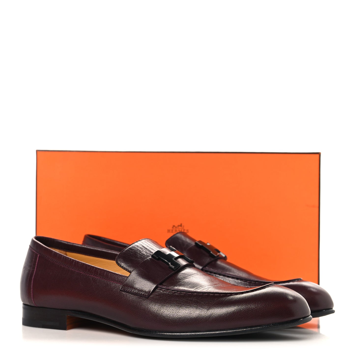 Goatskin Mens Paris Loafers 43 Marron Mahogany