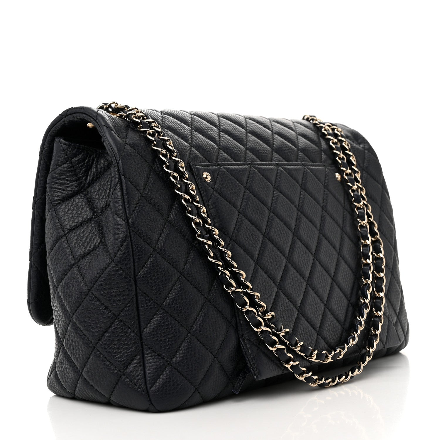 Chanel Grained Calfskin Quilted Small XXL Travel Flap Bag Navy 3 of 10