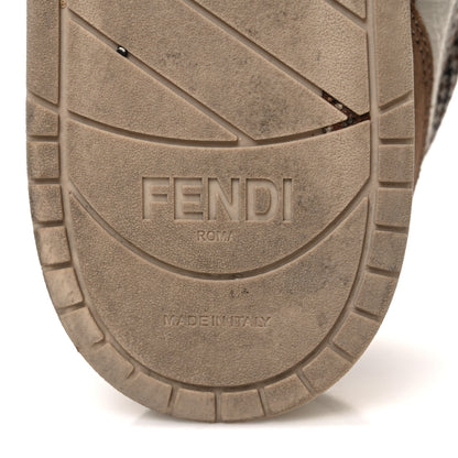 Fendi Calfskin Suede Houndstooth Fendi Match Low Top Sneakers 37 Cream Brown 8 of 11