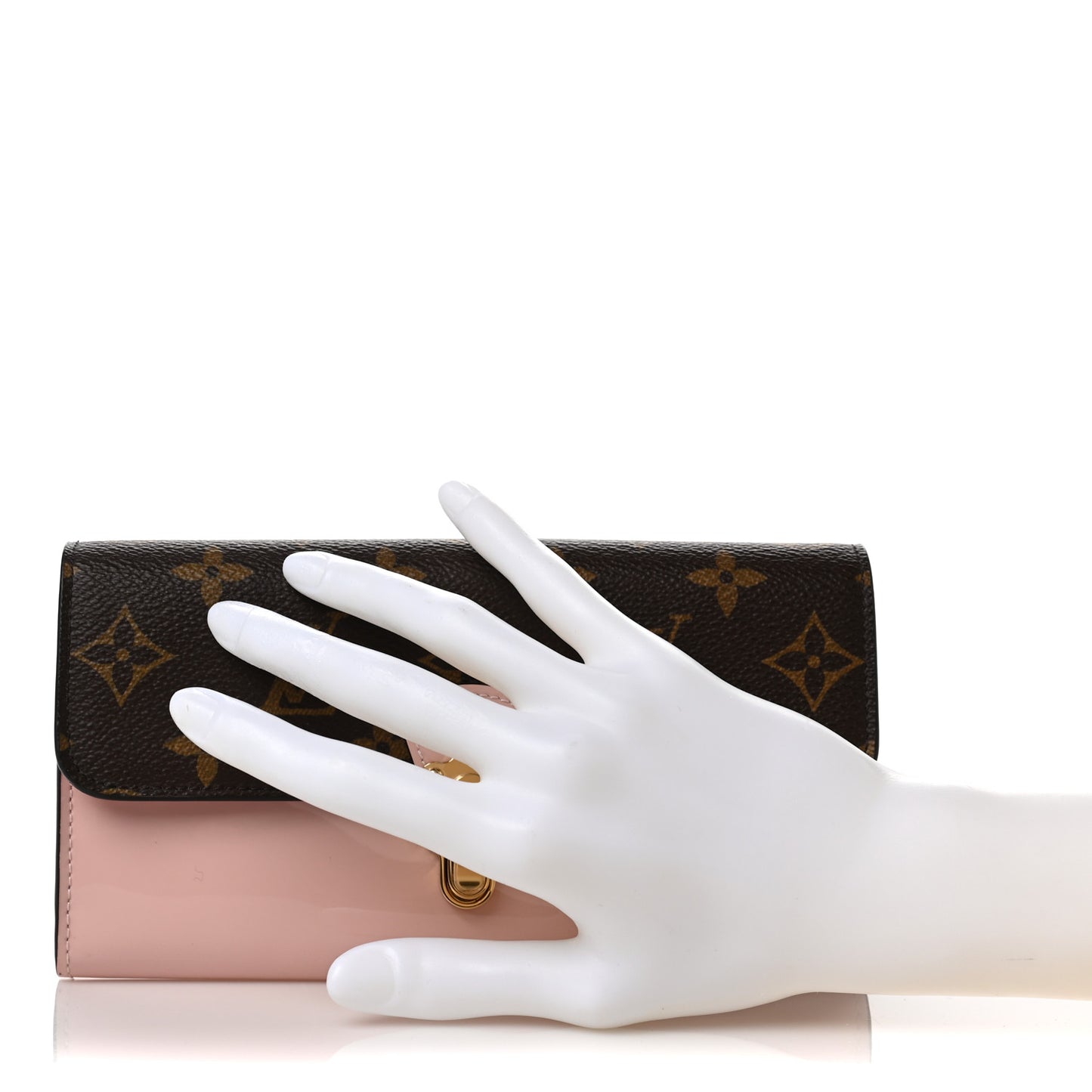 Patent Calfskin Monogram Cherrywood Wallet Rose Ballerine