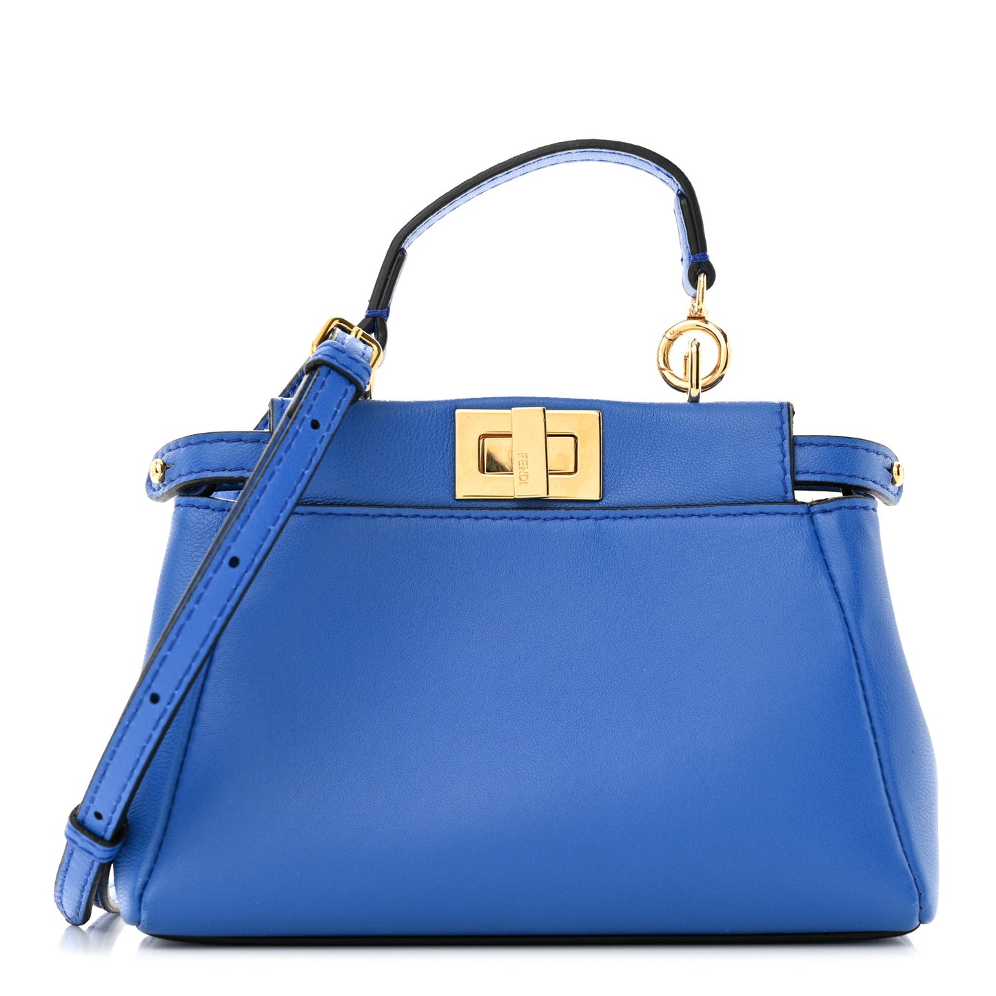 Shiny Nappa Micro Peekaboo Iconic Satchel Bluette