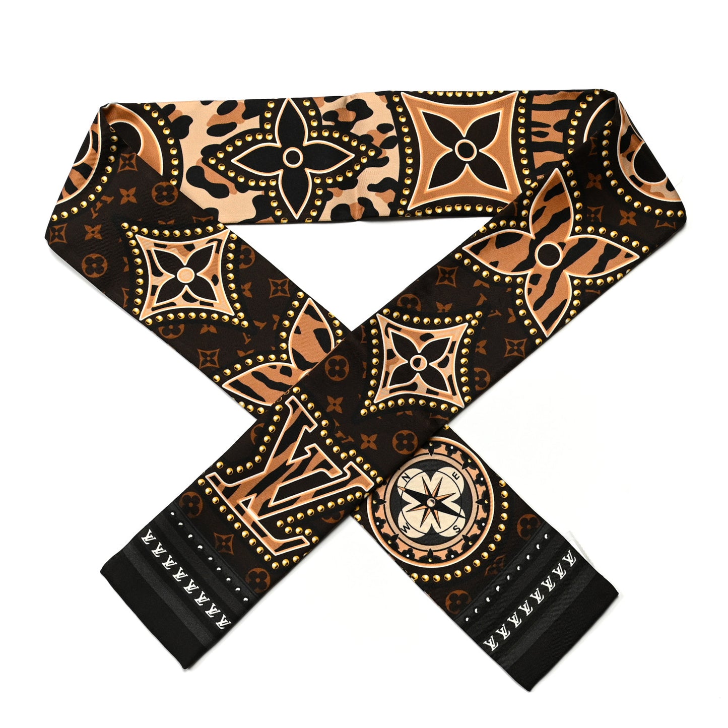 Silk Monogram LV World Bandeau Brown