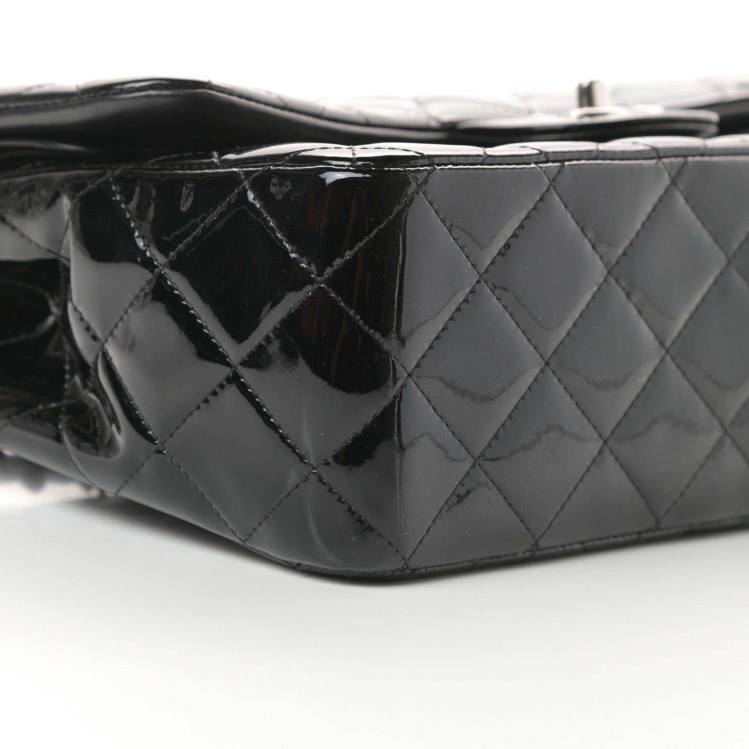 Chanel Patent Quilted Jumbo Double Flap Black 9 of 13