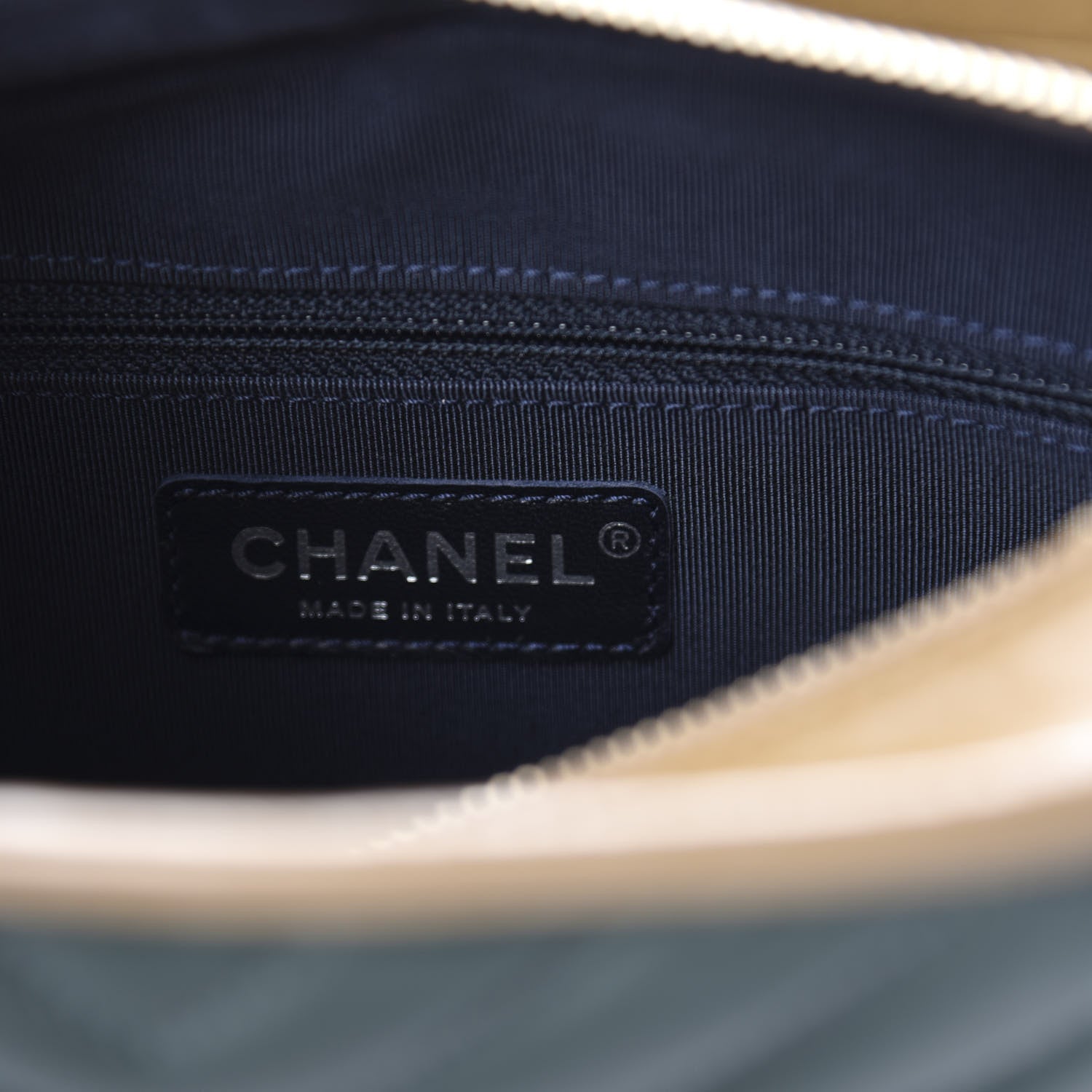 Chanel Aged Calfskin Chevron Quilted Small Gabrielle Hobo Green Black 7 of 9