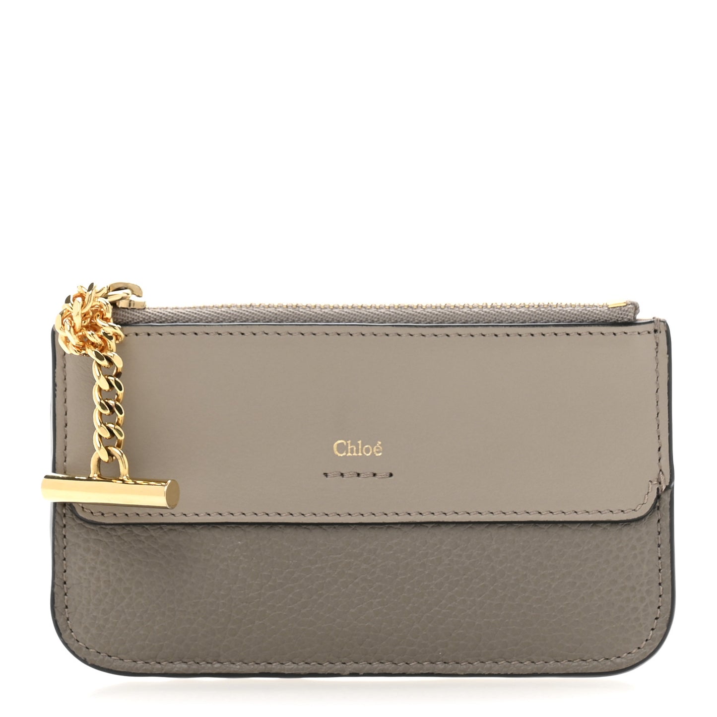 Grained Calfskin Drew Card Holder Motty Grey