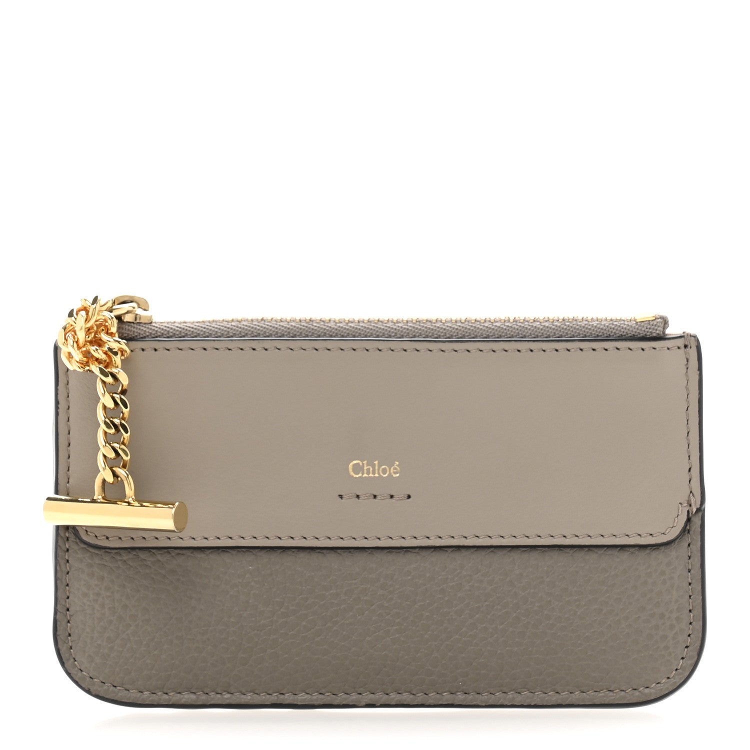 Chloe Grained Calfskin Drew Card Holder Motty Grey 1 of 11