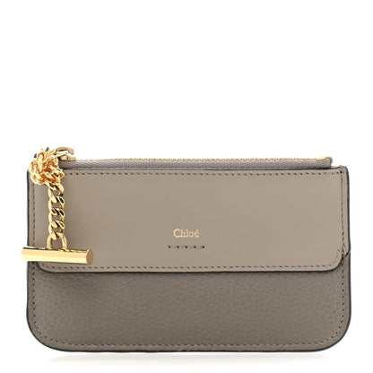 Chloe Grained Calfskin Drew Card Holder Motty Grey 1 of 11