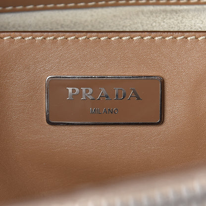 Prada City Calf Small Hand Stitched Galleria Double Zip Tote Caramel 6 of 16