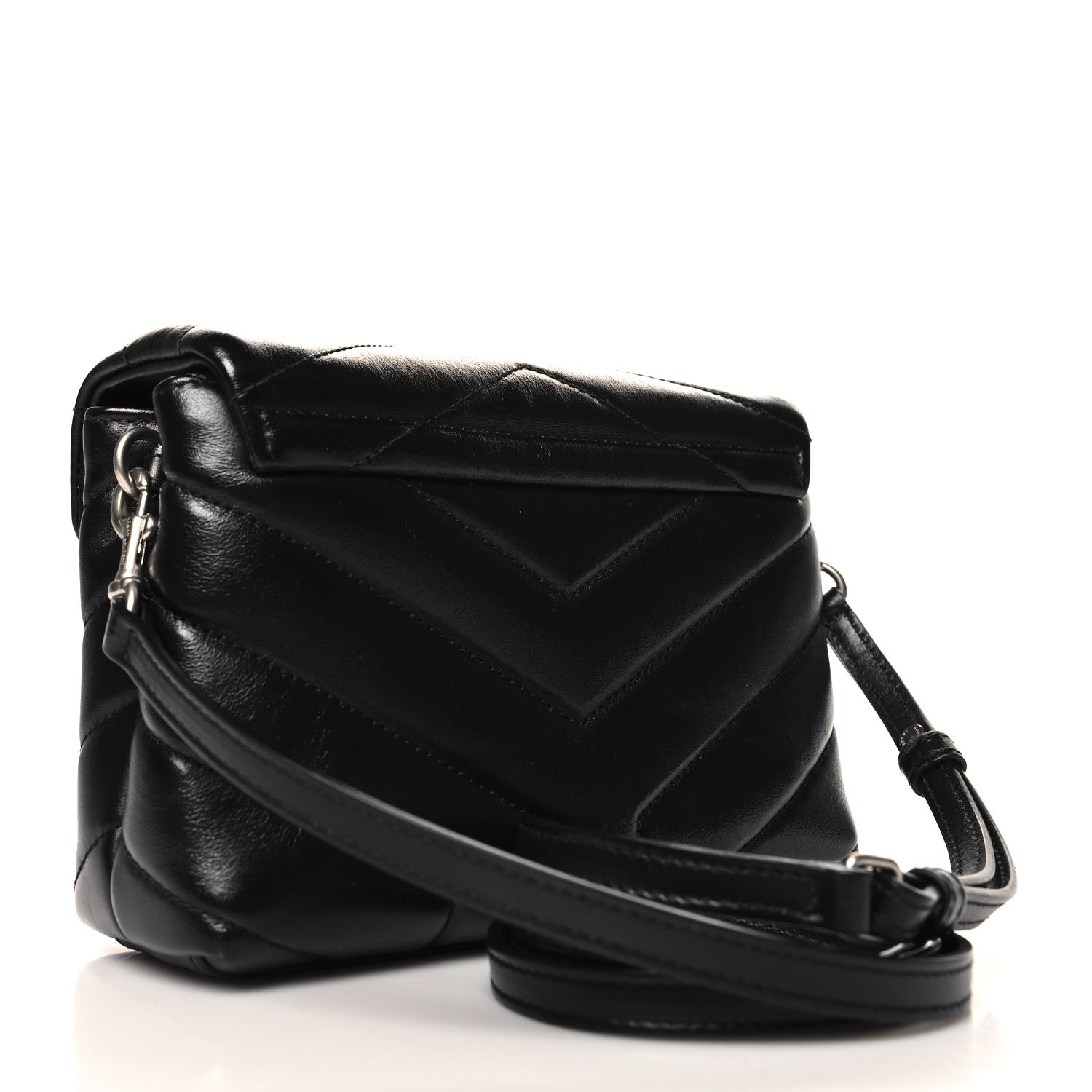 Saint Laurent Calfskin Y Quilted Monogram Toy Loulou Crossbody Bag Black 3 of 10
