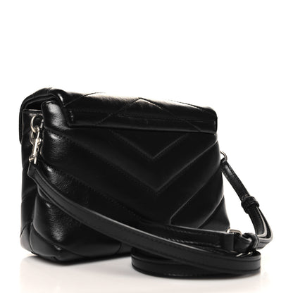 Saint Laurent Calfskin Y Quilted Monogram Toy Loulou Crossbody Bag Black 3 of 10