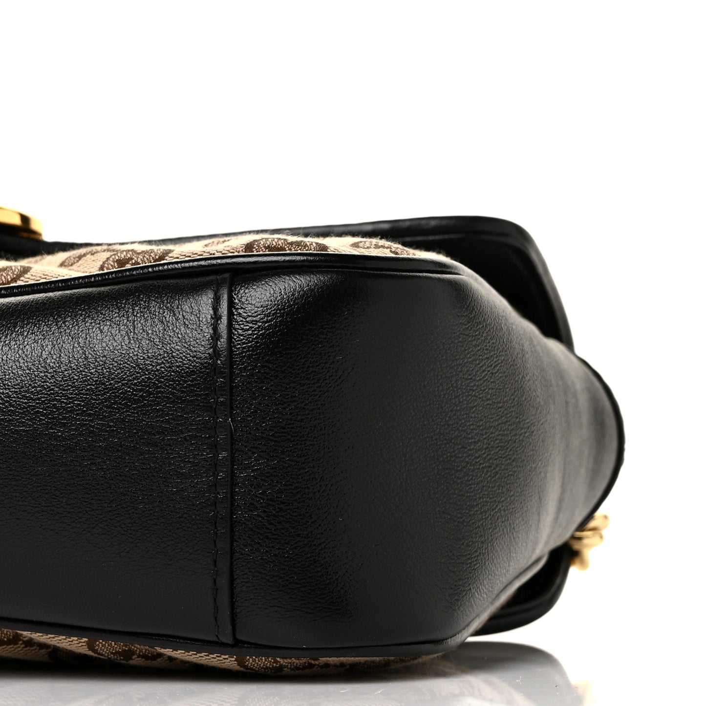 Monogram Matelasse Diagonal Small GG Marmont Shoulder Bag Beige Black