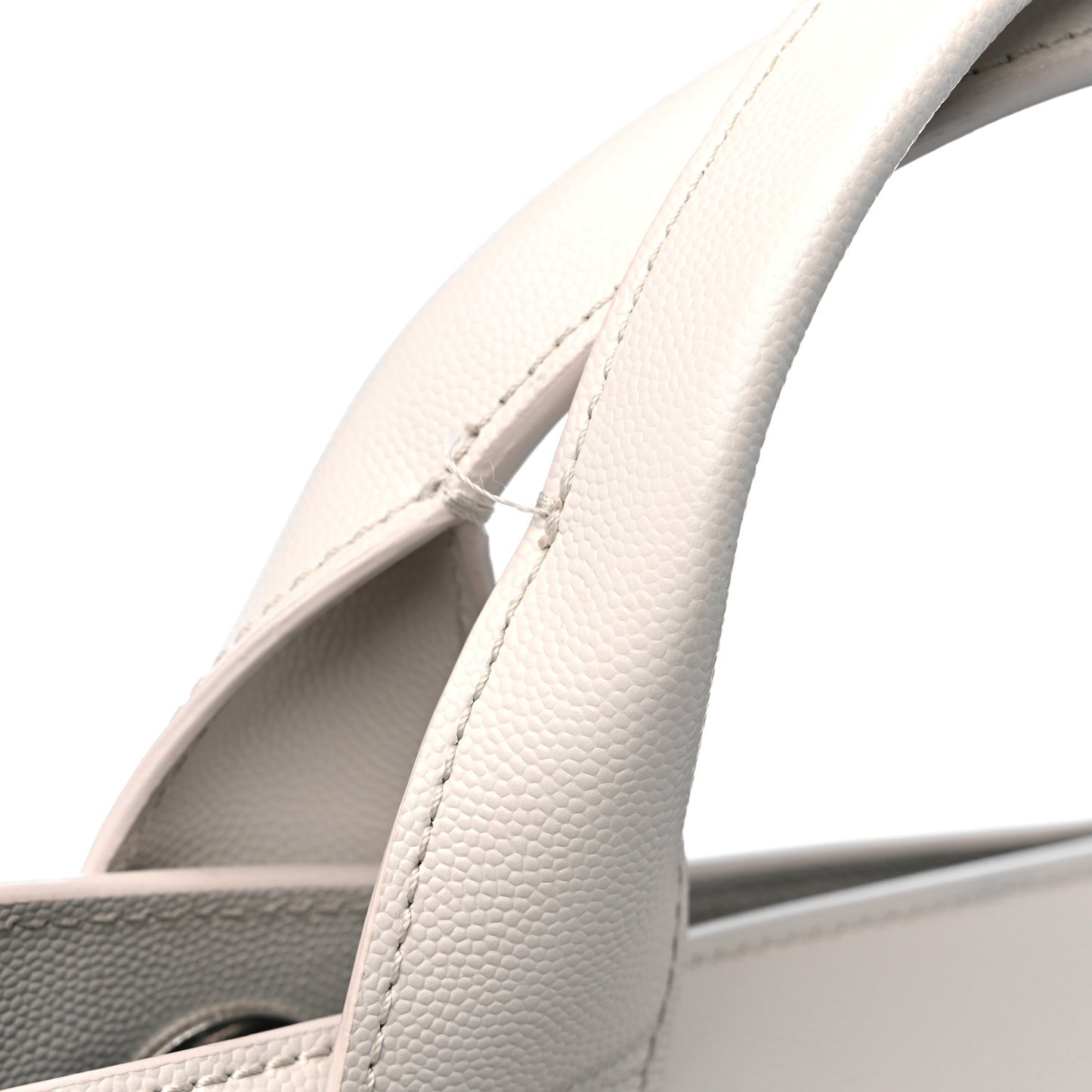 Caviar Medium Studded Deauville Tote White