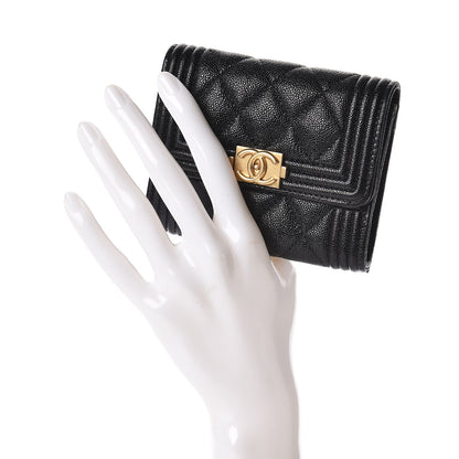 Chanel Caviar Quilted Boy Flap Card Holder Black 2 of 9