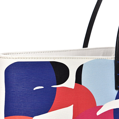 Fendi Vitello Elite Roma Print Signature Roll Tote White Multicolor 12 of 15