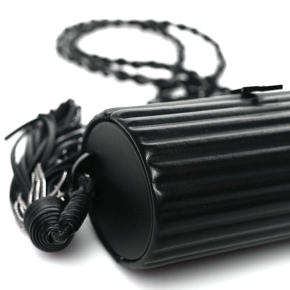 Saint Laurent Ribbed Plexiglass Lambskin Fringe Monogram Opium Box Bag Black 7 of 8