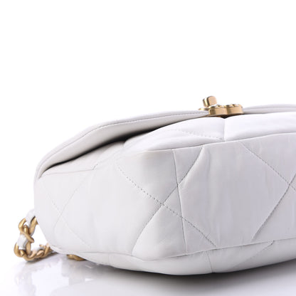 Chanel Goatskin Quilted Medium 19 Flap White 8 of 11