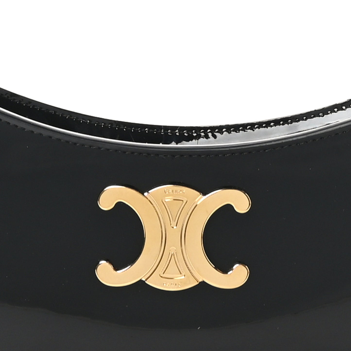 Patent Calfskin Medium Tilly Triomphe Shoulder Bag Black