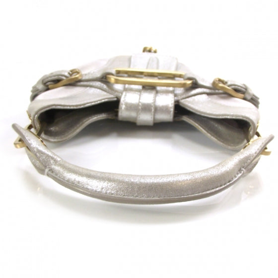Calfskin Mini Tulita Metallic Silver